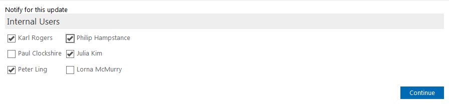 Status Update in CRM and Project Management System
