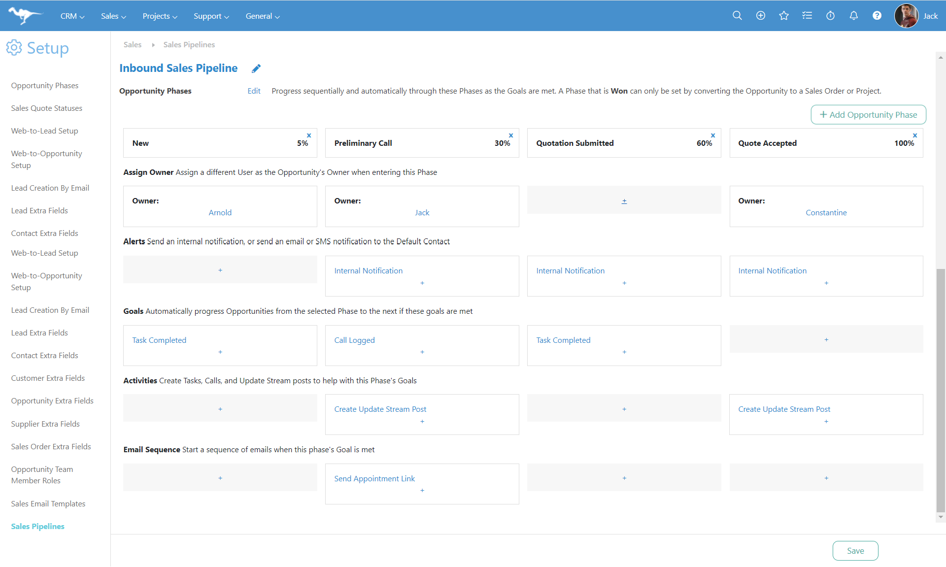 Sales Pipeline Setup